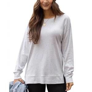 NEW GRACE AND LACE essential long sleeve tee in heathered light gray